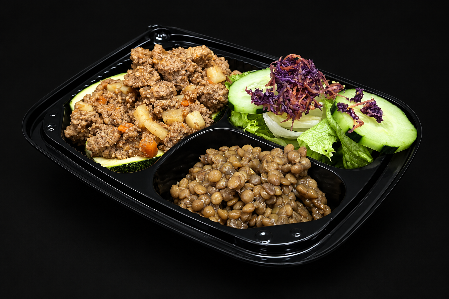 Platillo original Healthy Dream MTY en su recipiente negro